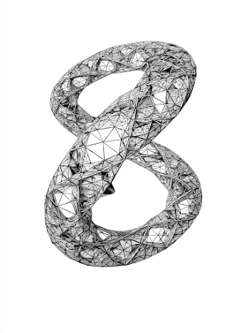 Intricate Line Drawing of a Möbius Strip