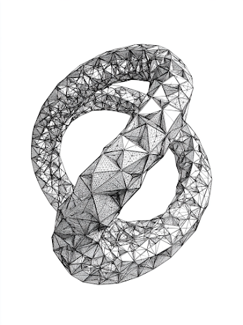 Intricate Line Drawing of a Möbius Strip