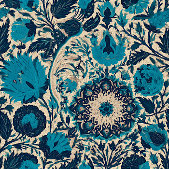 Intricate Persian Floral Pattern with Mandala Motif
