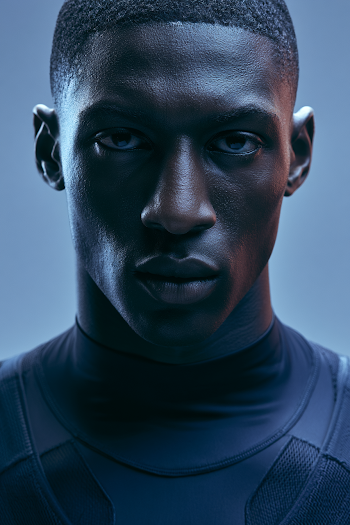 Introspective Young Black Male Basketball Player Portrait