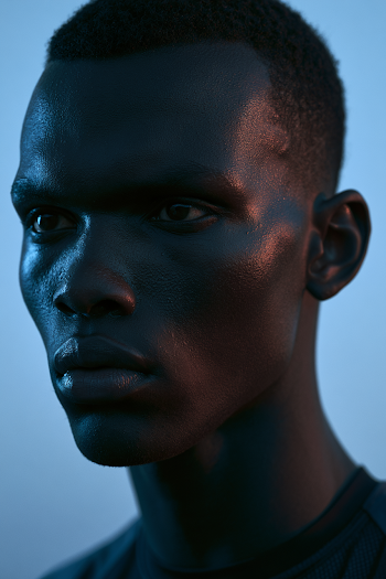 Introspective Young Black Male Basketball Player Portrait