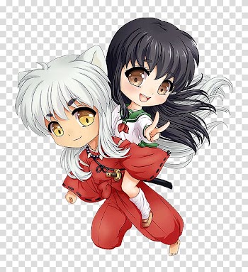 Inuyasha Kagome Higurashi Shippo Chibi Anime, inuyasha transparent background PNG clipart