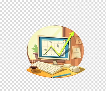 Investment Adobe Illustrator, color office desk office supplies computer transparent background PNG clipart