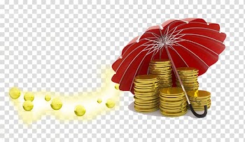 Investment Pension Life insurance Umbrella Saving, Financial banner,Creative gold umbrella transparent background PNG clipart