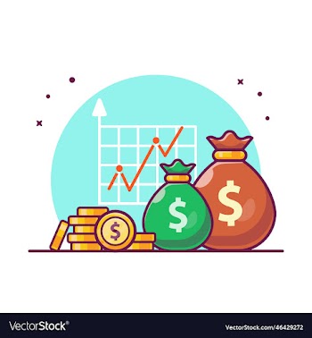 investment statistic growth with money cartoon