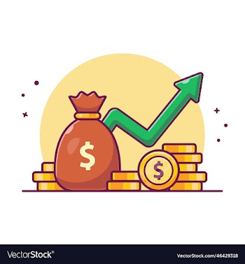 investment statistic growth with money cartoon