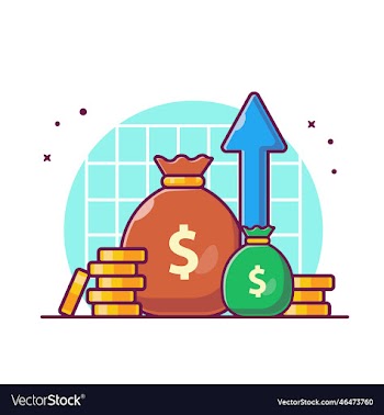 investment statistic growth with money cartoon