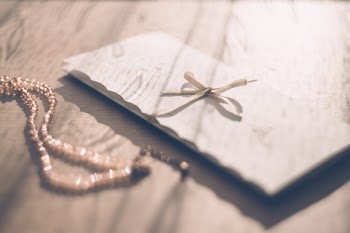 Invitation card with a ribbon