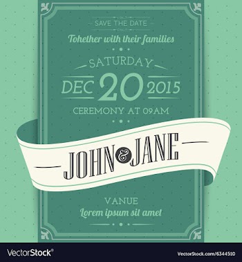  					Invitation cards in an vintage style green vector&nbsp;image														