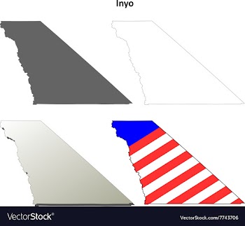 Inyo County California outline map set vector image