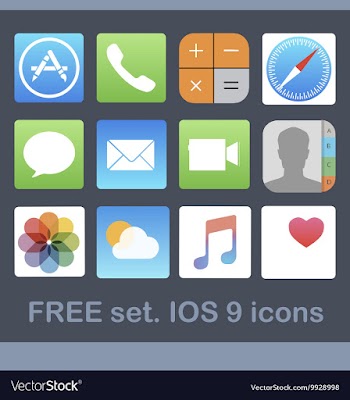 Ios 9 icons free vector image