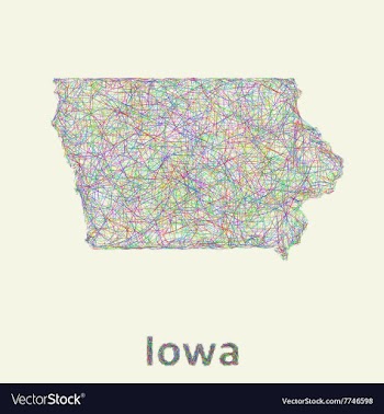 Iowa line art map vector image