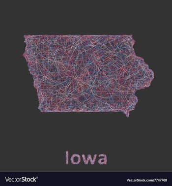 Iowa line art map vector image