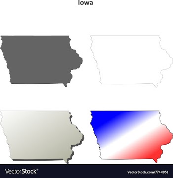 Iowa outline map set vector image