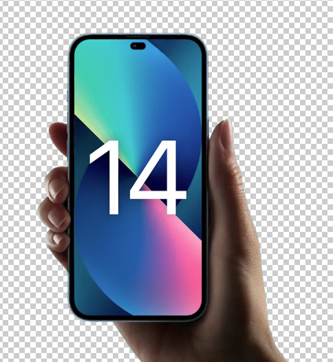 iPhone 14 on hand PNG