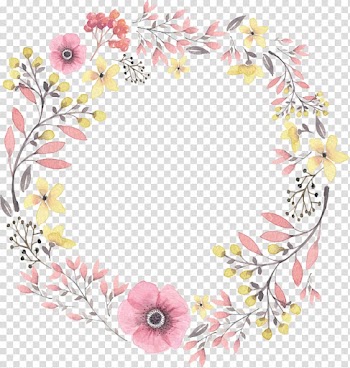 IPhone 8 iPhone X Wreath, Hand painted watercolor wreaths, pink and yellow floral frame transparent background PNG clipart