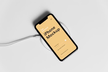 iPhone on Charger Mockup