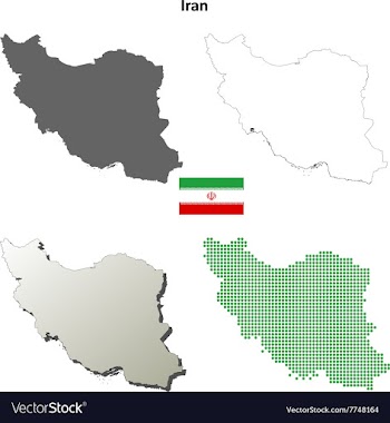 Iran outline map set vector image