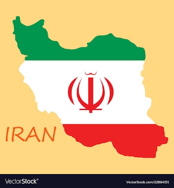 Iran republic flag map vector image