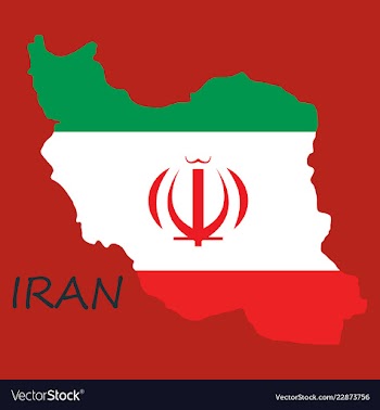 Iran republic flag map vector image