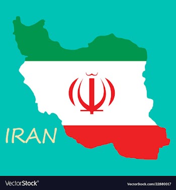 Iran republic flag map vector image