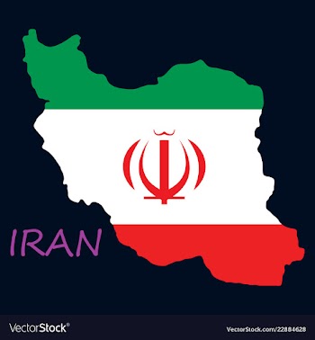 Iran republic flag map vector image
