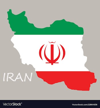 Iran republic flag map vector image