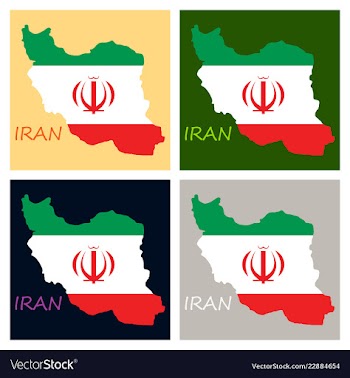 Iran republic flag map vector image