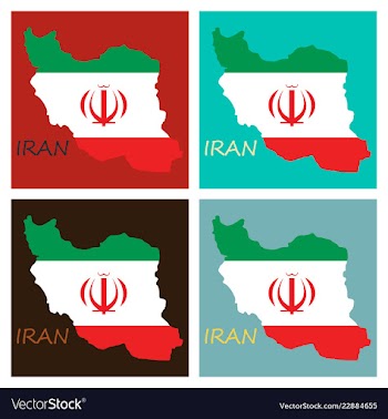 Iran republic flag map vector image