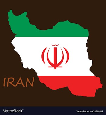 Iran republic flag map vector image