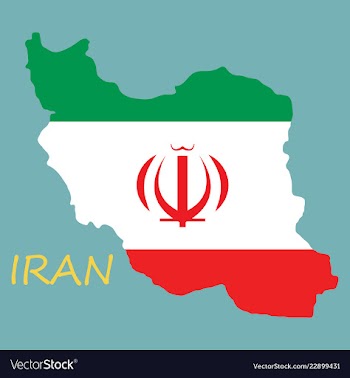 Iran republic flag map vector image