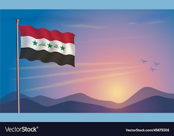 iraq flag in the morning sun