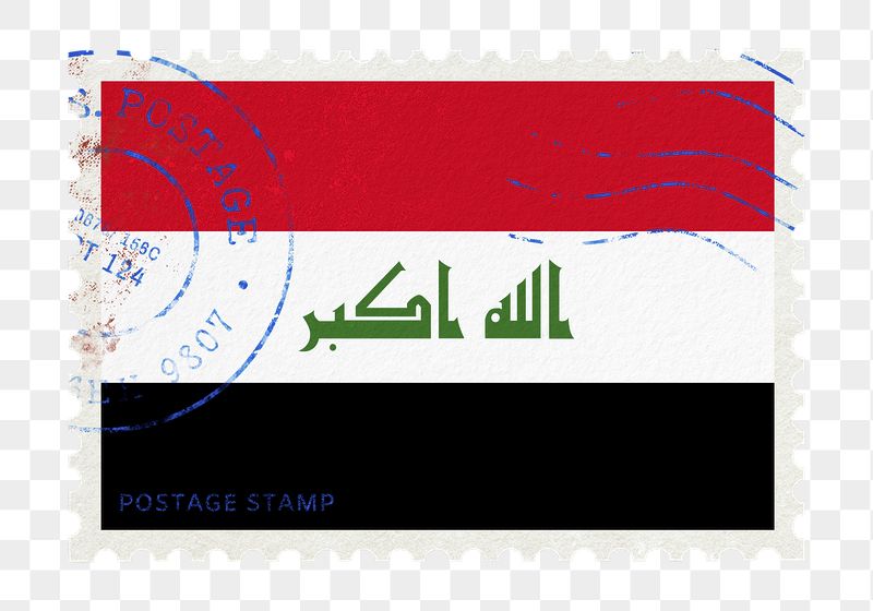Iraq flag png post stamp | Free PNG - rawpixel