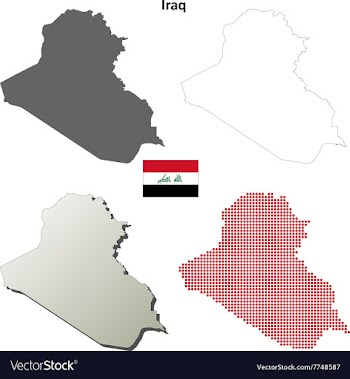 Iraq outline map set vector image