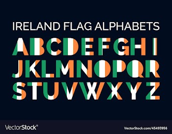ireland flag alphabetic letters abc logo