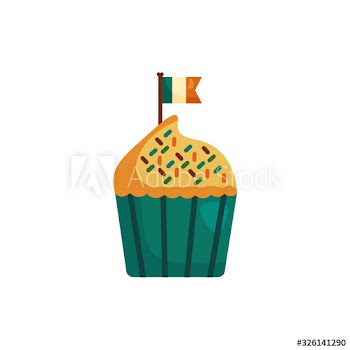 ireland flag with cupcake detailed style icon