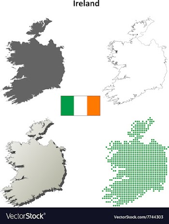 Ireland outline map set vector image