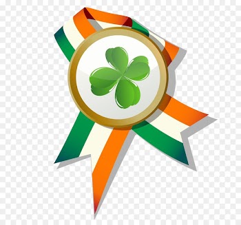 Ireland Saint Patricks Day Four-leaf clover Illustration - Clover badge illustration 