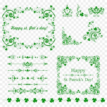 Ireland Saint Patricks Day Four-leaf clover - St. Patrick's Day decorative pattern image 