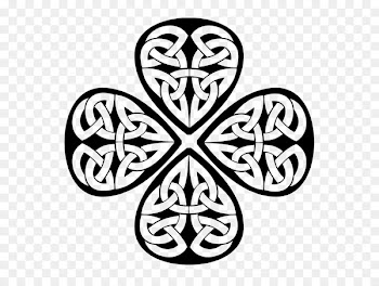 Ireland Shamrock Four-leaf clover Clip art - Black and white woven Clover 