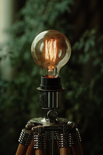 Iridescent Light Bulb Is Turned on