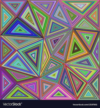 Irregular concentric triangle mosaic background vector image