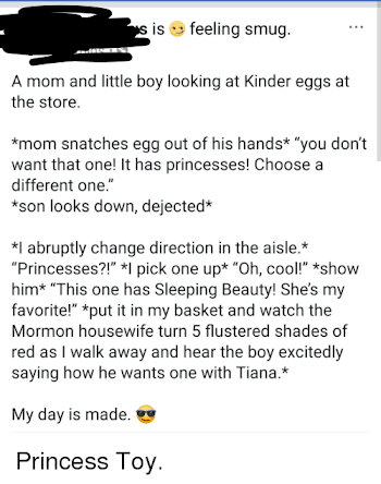 Is Feeling Smug a Mom and Little Boy Looking at Kinder Eggs at the ...