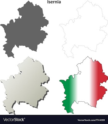 Isernia blank detailed outline map set vector image