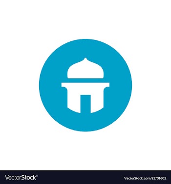 Islam mosque symbol masjid and blue circle shape vector image