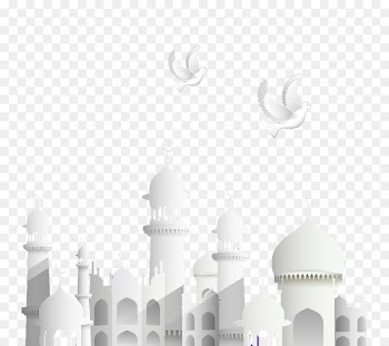 Islamic architecture - Creative Islamic architecture and pigeons Vector material 