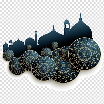 Islamic architecture, Exquisite Islamic architecture abstract illustration, blue and brown silhouttes of mosque illustration transparent background PNG clipart