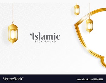 islamic background with golden lantern
