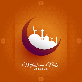 Islamic eid milad un nabi barawafat festival greeting card Free Vector