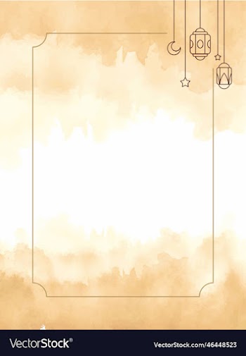 islamic element with watercolor background